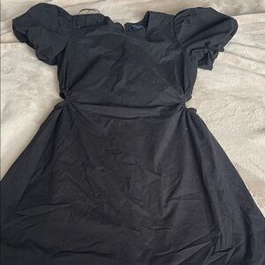 Elegant Black Puff Sleeve Dress